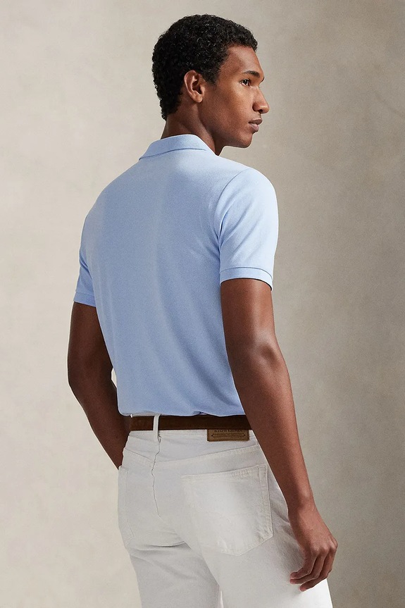 Памучна тениска с яка Polo Ralph Lauren 710968951 син SS26