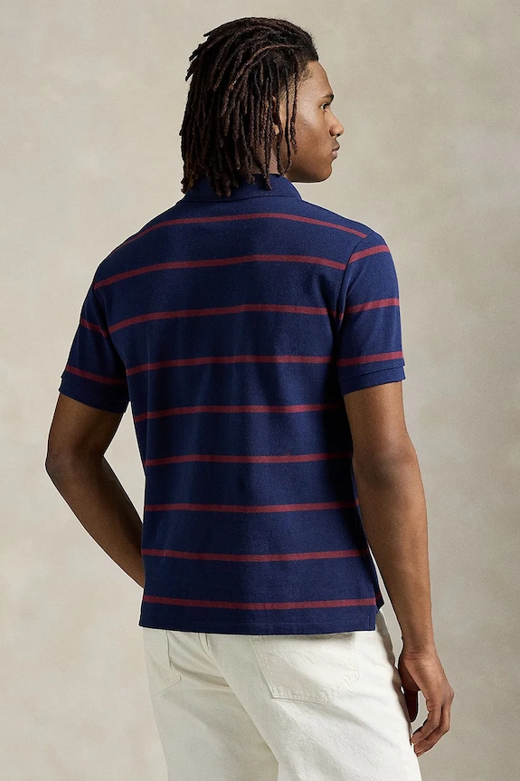 Βαμβακερό μπλουζάκι πόλο Polo Ralph Lauren Sskccmslm24 Short Sleeve 710971839 σκούρο μπλε AW25