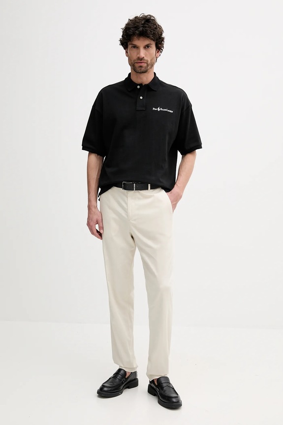 Βαμβακερό μπλουζάκι πόλο Polo Ralph Lauren 710972615 μαύρο AW25