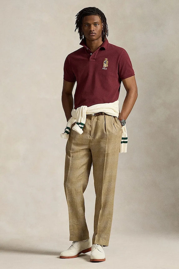 Clothing Polo Ralph Lauren cotton polo shirt Sskccmslm1 Short Sleeve 710973159 maroon