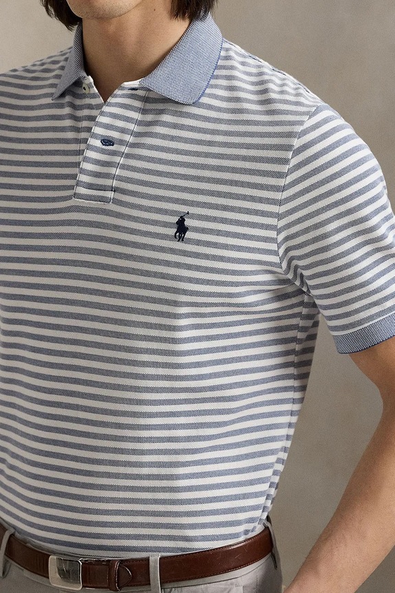 Βαμβακερό μπλουζάκι πόλο Polo Ralph Lauren μπλε 710974596