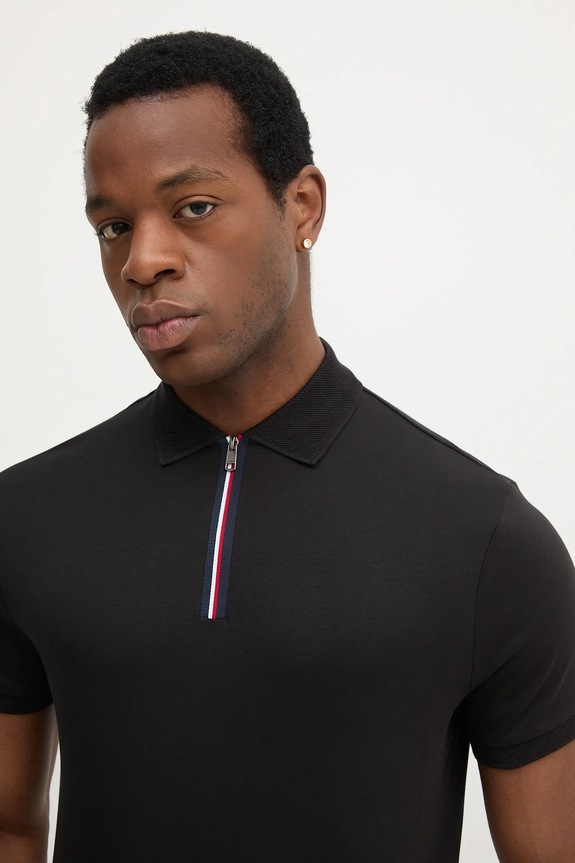 Tommy Hilfiger polo bawełniane czarny MW0MW39552