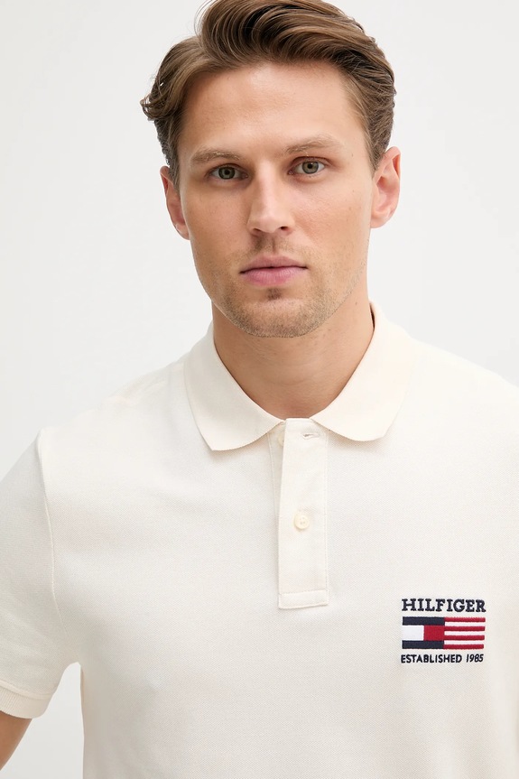 Odzież Tommy Hilfiger polo MW0MW39836 beżowy