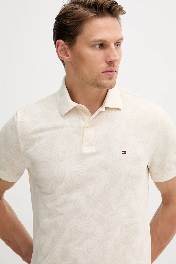 Odzież Tommy Hilfiger polo bawełniane MW0MW40680 beżowy