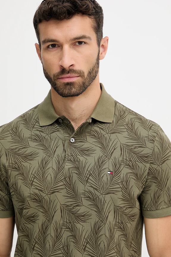 Pamučna polo majica Tommy Hilfiger zelena MW0MW40680