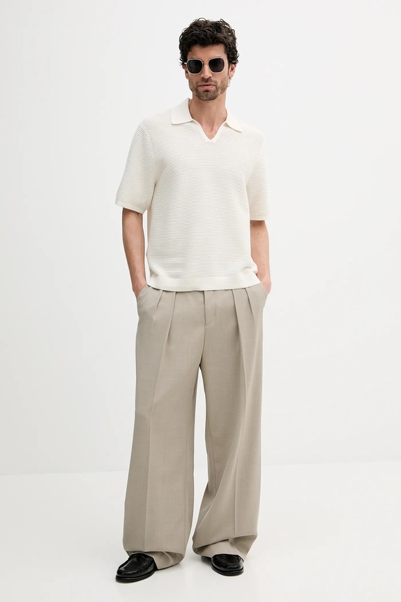 Polo tričko Calvin Klein LV04LC323G béžová AW25