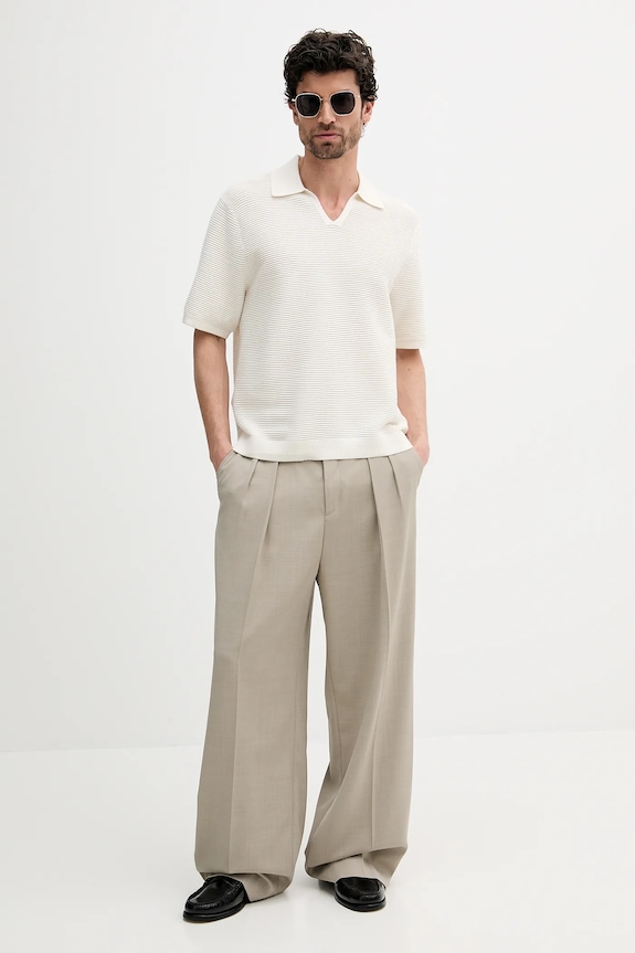 Polo tričko Calvin Klein LV04LC323G béžová AW25