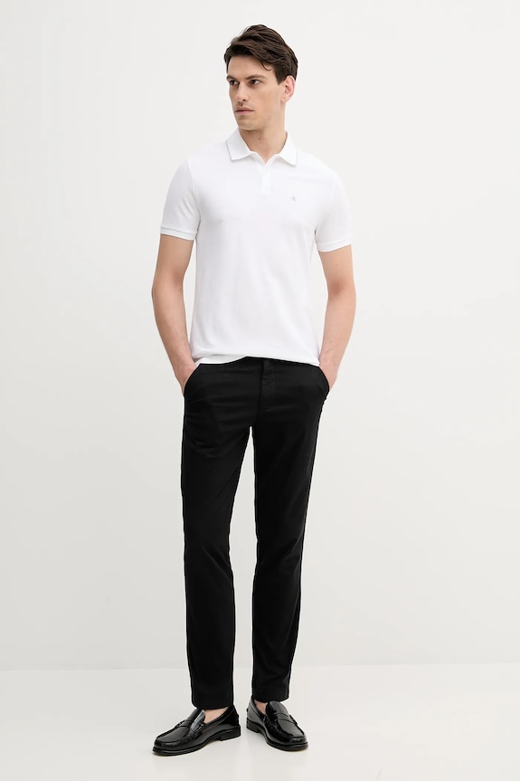 Calvin Klein polo bărbați din bumbac LV04LC239G alb SS26