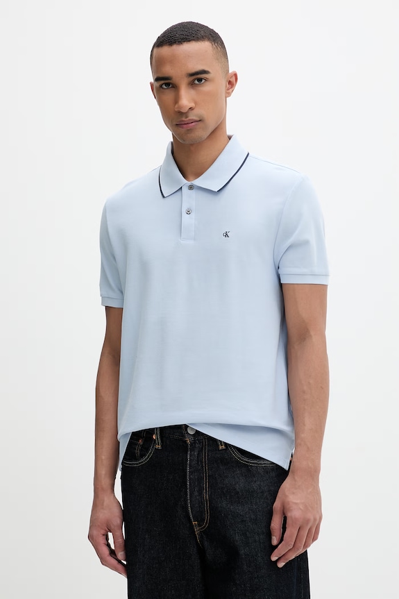 Calvin Klein polo tričko pánske bavlnené modrá LV04LC239G