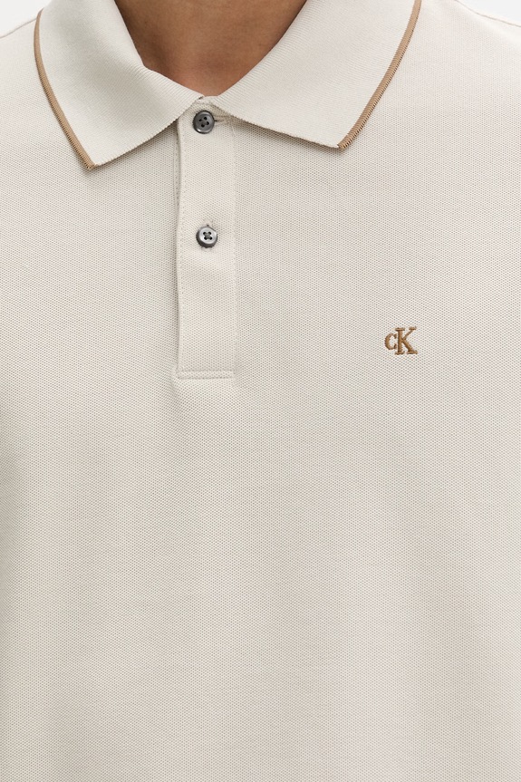 Calvin Klein polo tričko pánske bavlnené LV04LC239G béžová