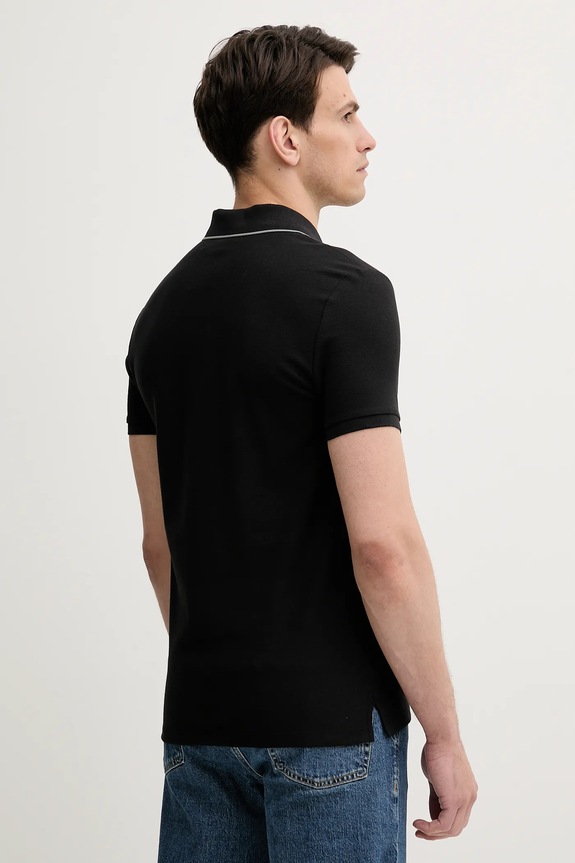 Ρούχα Calvin Klein πόλο ανδρικό βαμβακερό LV04LC239G μαύρο