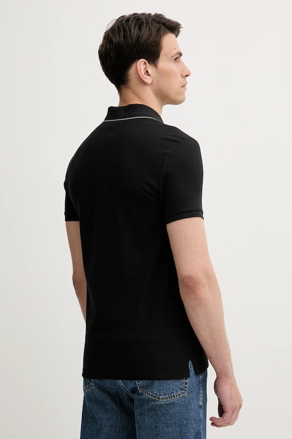 Ρούχα Calvin Klein πόλο ανδρικό βαμβακερό LV04LC239G μαύρο