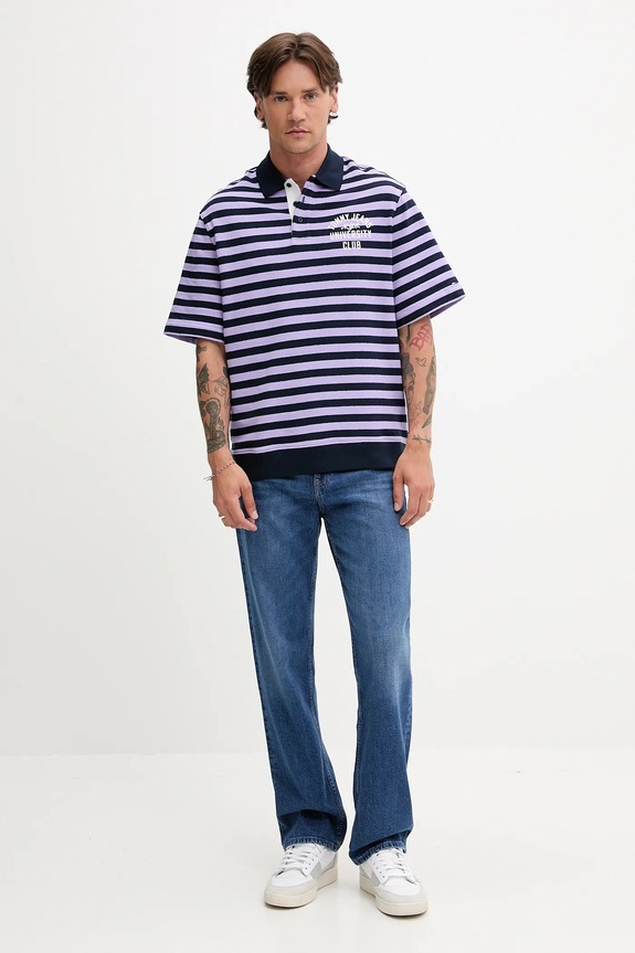 Tommy Jeans polo in cotone DM0DM21786 violetto AW25