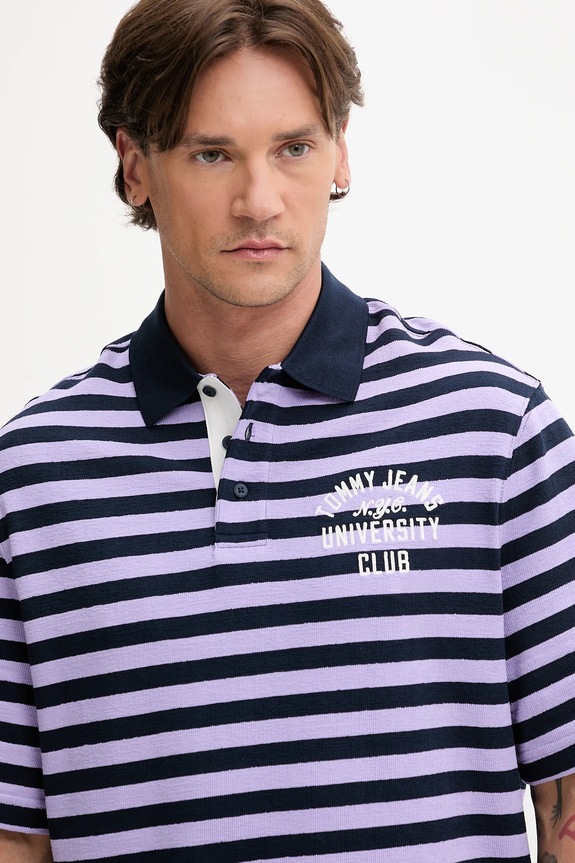 Tommy Jeans polo in cotone violetto DM0DM21786