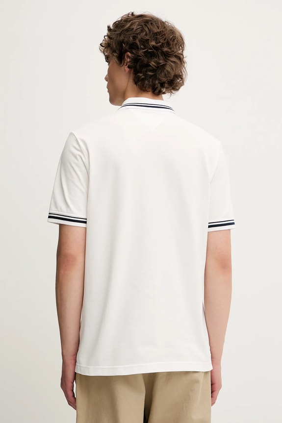 Ρούχα Βαμβακερό μπλουζάκι πόλο Tommy Jeans DM0DM21846 λευκό