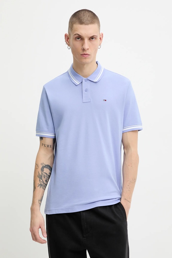 Tommy Jeans polo bawełniane bawełna niebieski DM0DM21846