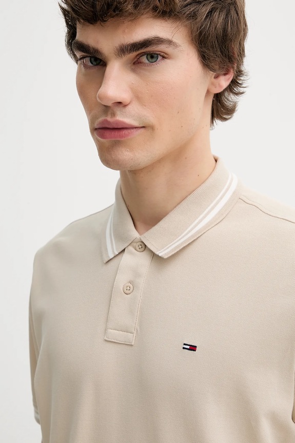 Odzież Tommy Jeans polo bawełniane DM0DM21846 beżowy