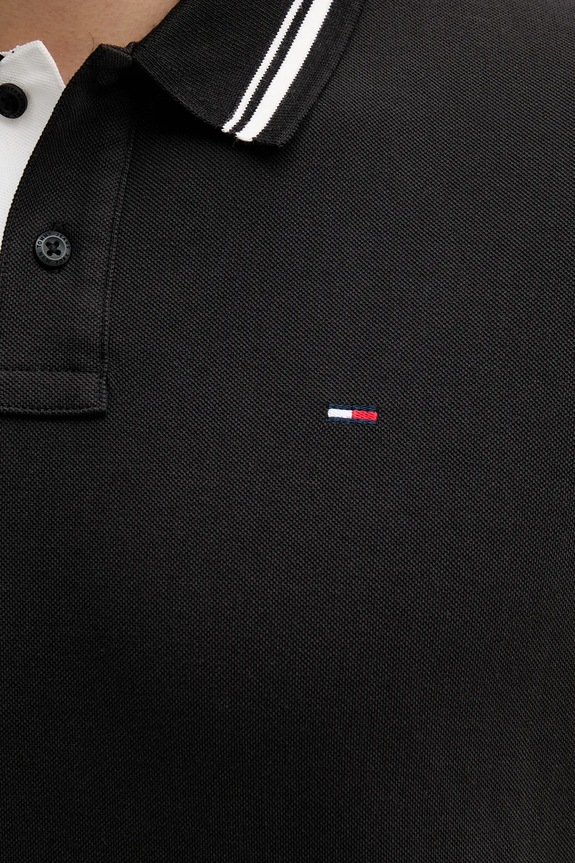 Bombažen polo Tommy Jeans DM0DM21846 črna