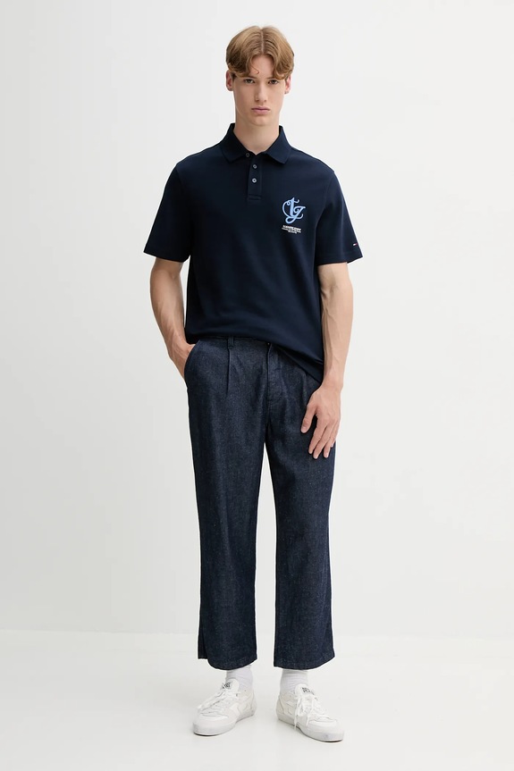 Tommy Jeans polo de bumbac DM0DM21909 bleumarin AW25