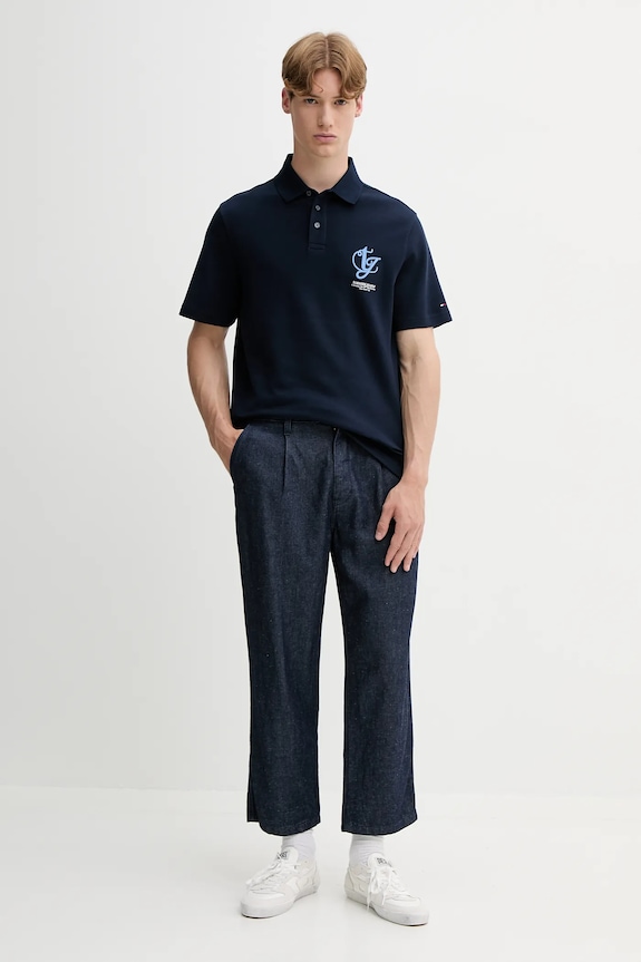 Tommy Jeans polo de bumbac DM0DM21909 bleumarin AW25