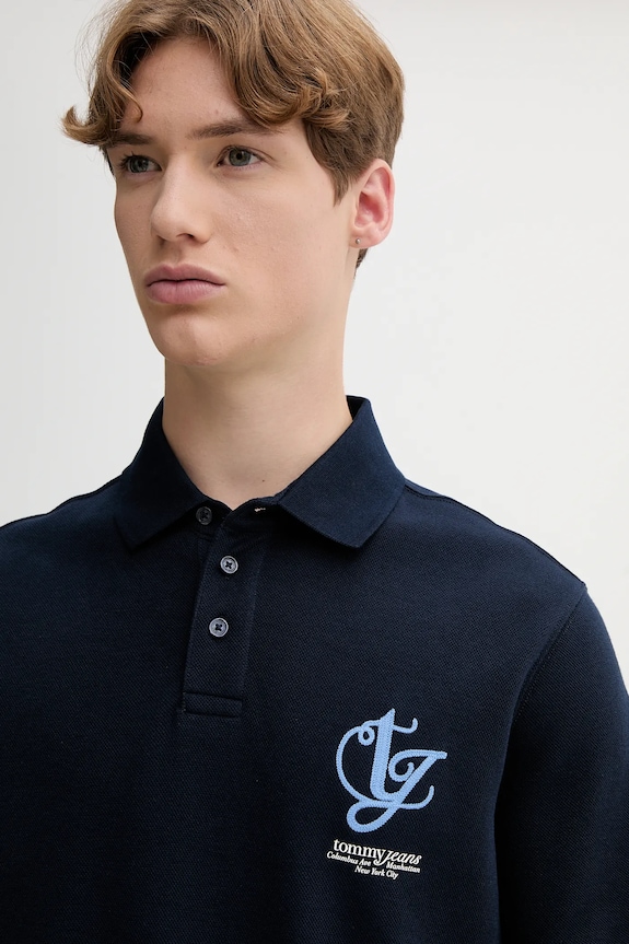Tommy Jeans polo de bumbac bleumarin DM0DM21909