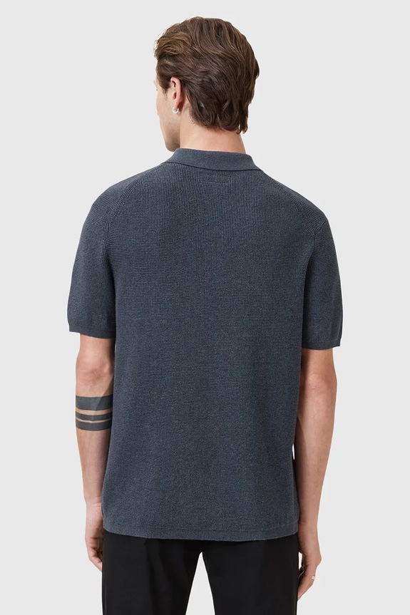 Odzież AllSaints polo z domieszką wełny ASPEN M025KA granatowy