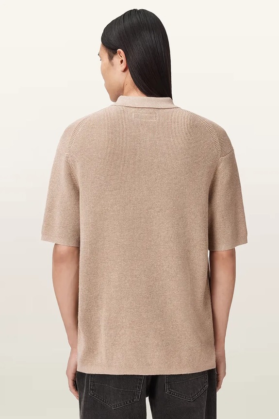 AllSaints поло для мужчин с добавлением шерсти ASPEN M025KA бежевый AW25