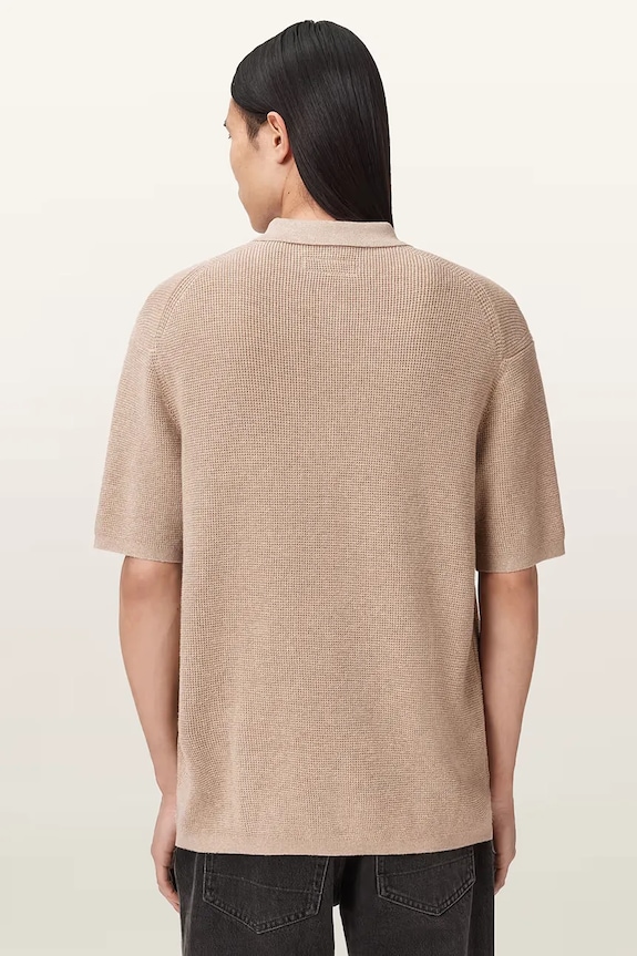 AllSaints поло для мужчин с добавлением шерсти ASPEN M025KA бежевый AW25