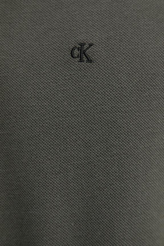 Βαμβακερό μπλουζάκι πόλο Calvin Klein Jeans LV04RC276G πράσινο