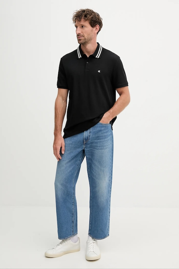 Bavlněné polo tričko Calvin Klein Jeans LV04RC276G černá AW25
