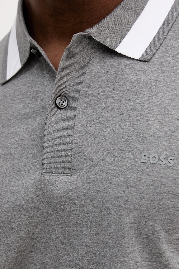 BOSS pamut póló 50543865 szürke