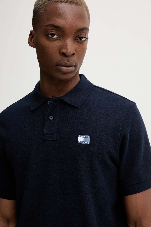Bavlnené polo tričko Tommy Jeans tmavomodrá DM0DM22063