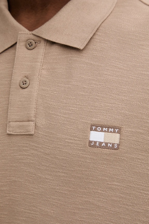 Bavlnené polo tričko Tommy Jeans DM0DM22063 béžová