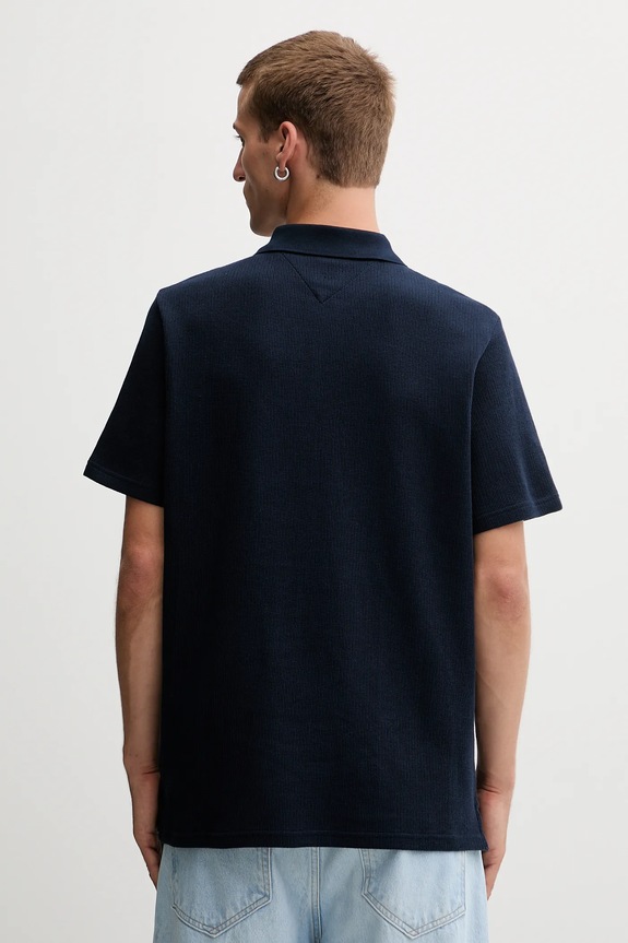 Ρούχα Βαμβακερό μπλουζάκι πόλο Tommy Jeans DM0DM22415 σκούρο μπλε