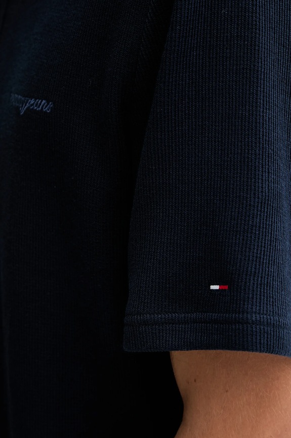 Βαμβακερό μπλουζάκι πόλο Tommy Jeans DM0DM22415 σκούρο μπλε