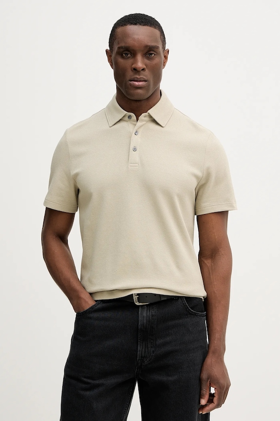 Polo majica Michael Kors bez uzorka bež CT552LFHSA