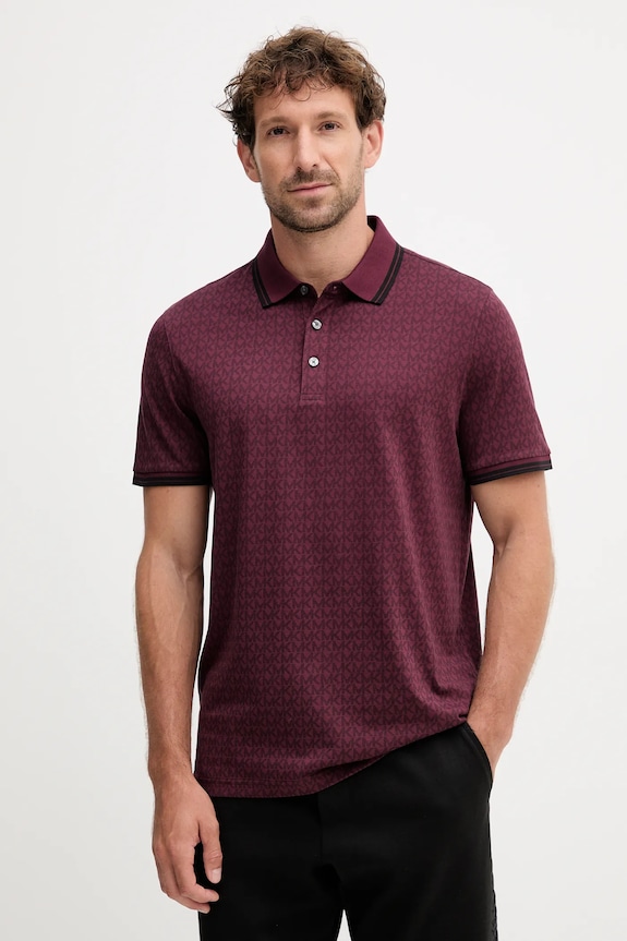 Bavlnené polo tričko Michael Kors regular burgundské CS550V85KS