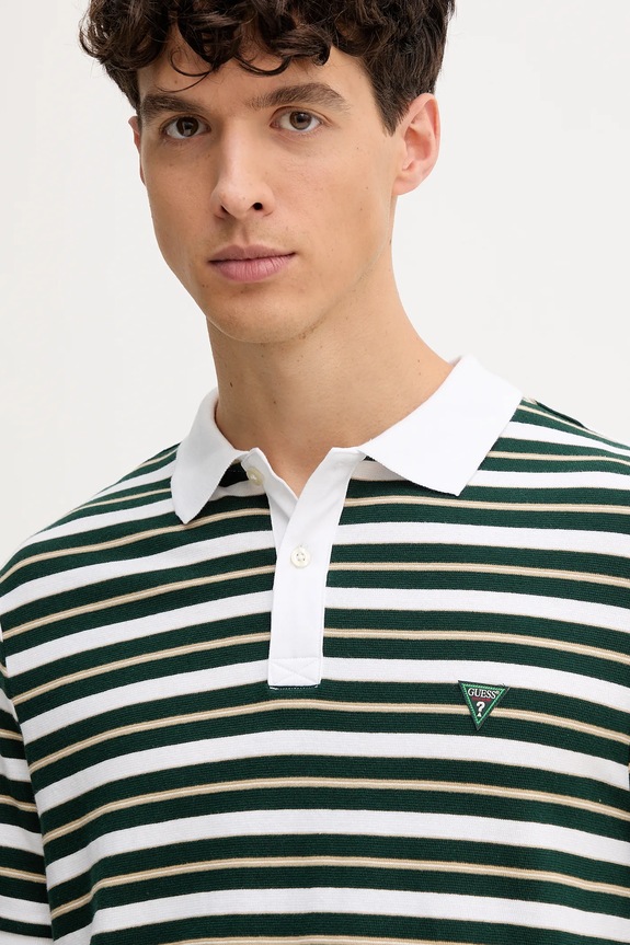 Bavlnené polo tričko Guess zelená M5YP04.KCY11