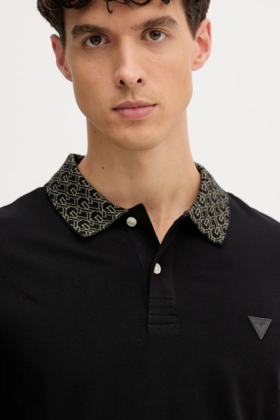 Guess tricou polo LYLE negru M5YP60.K7O64