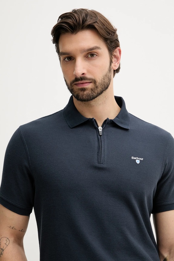 Barbour polo bawełniane WADWORTH granatowy MML1398