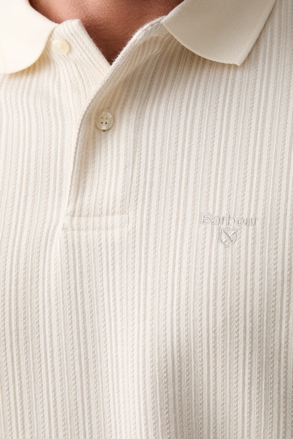Barbour polo męskie z bawełną Harworth MML1485 beżowy
