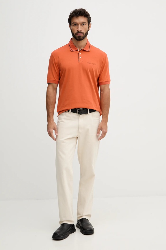 Armani Exchange polo bărbați cu bumbac XM001557.AF10363 portocaliu SS26