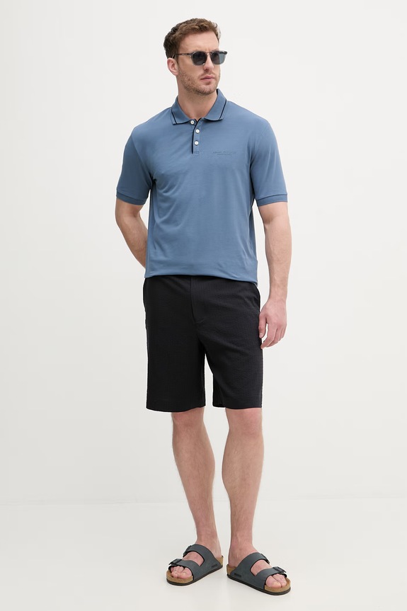 Armani Exchange polo tričko pánske s bavlnou XM001557.AF10363 modrá SS26