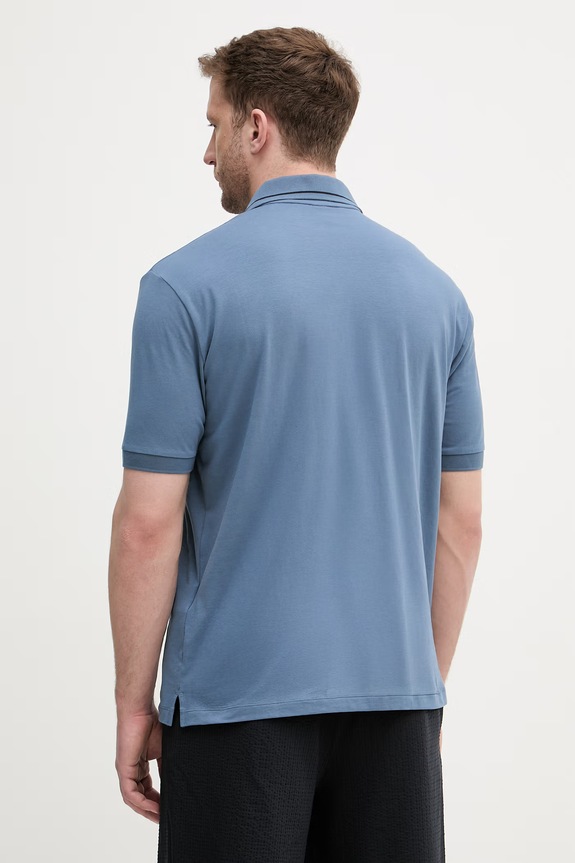 Oblečenie Armani Exchange polo tričko pánske s bavlnou XM001557.AF10363 modrá