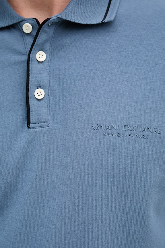 Armani Exchange polo tričko pánske s bavlnou XM001557.AF10363 modrá