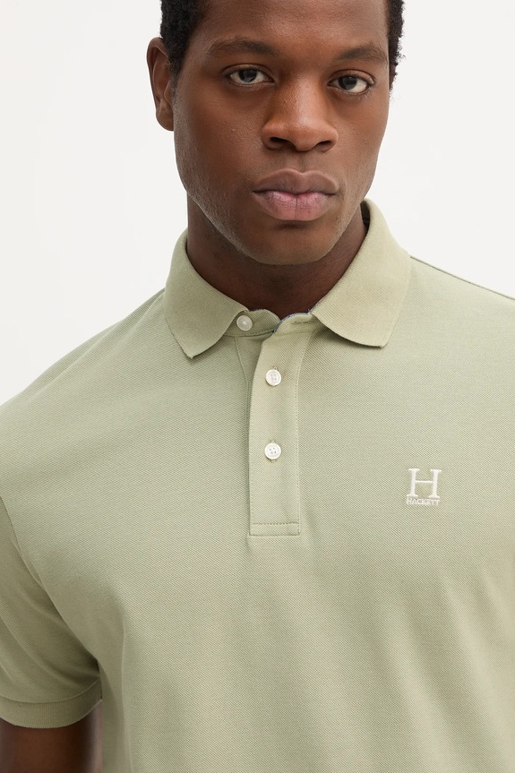 Bavlnené polo tričko Hackett London zelená HM5600001