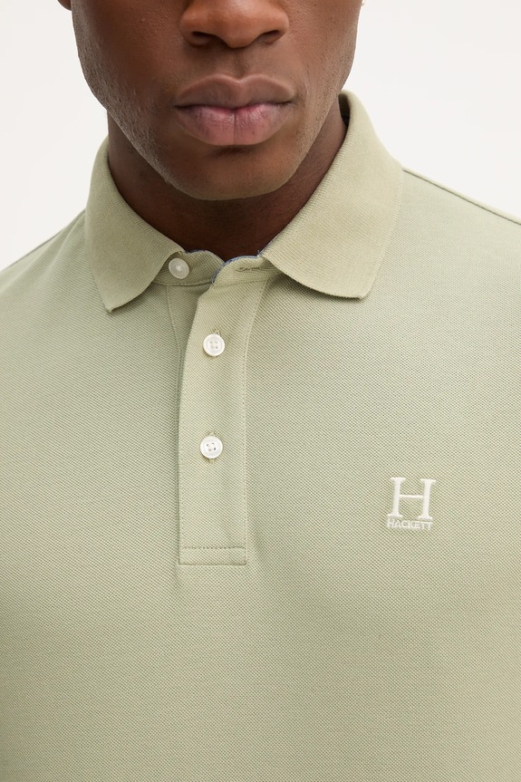 Bavlnené polo tričko Hackett London HM5600001 zelená