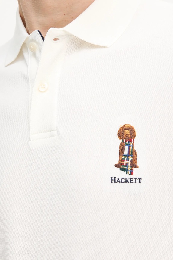 Bavlnené polo tričko Hackett London HM5600028 béžová