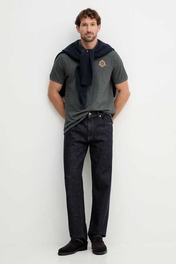 Bavlnené polo tričko Hackett London HM5600031 sivá AW25