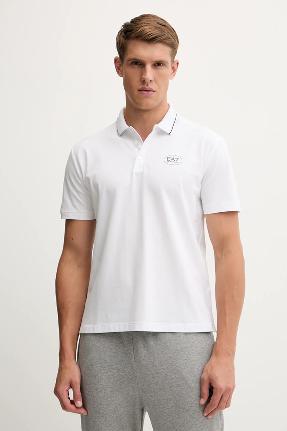 EA7 Emporio Armani polo z elastanem biały AF13511.7M000847